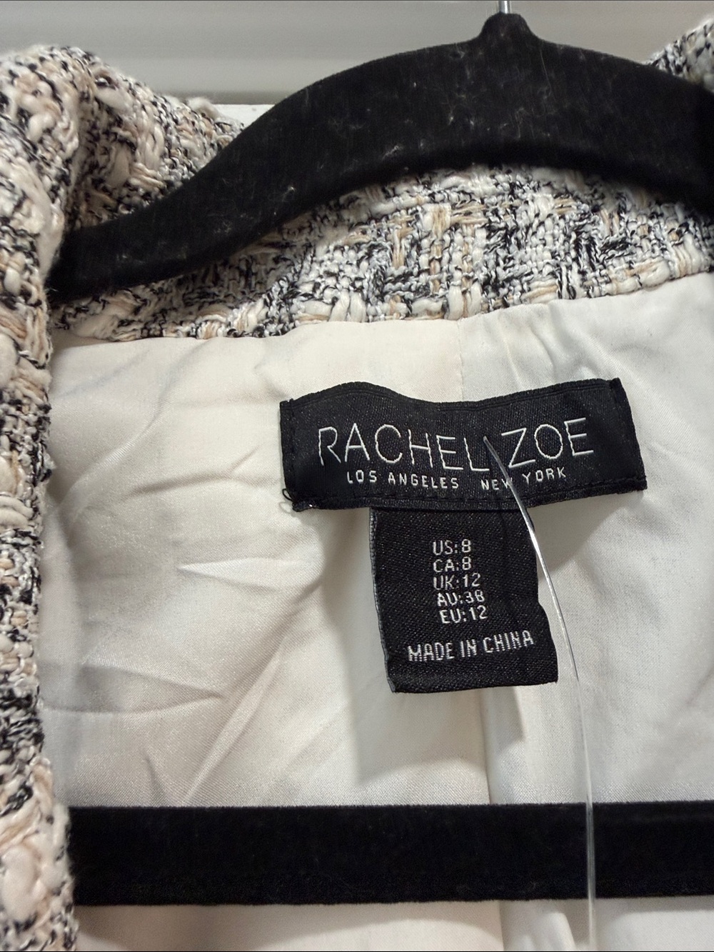 Rachel Zoe Tweed Blazer Size 8 - Picture 4 of 6